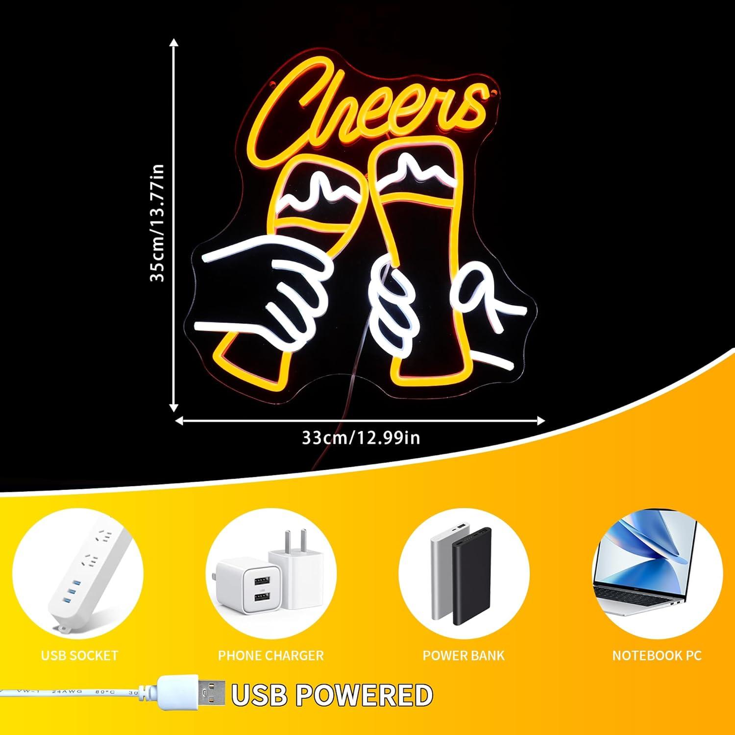Cheers Cocktail Neon Sign USB  - đánh giá và giá Neon Sign Party